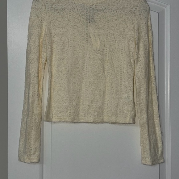 Commense Cream Fuzzy Knit Long Sleeve Sweater Top Size S NWT - Picture 6 of 13
